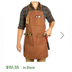TEXAS CANVAS WARES Waxed Canvas Heavy Duty Work Apron With Pockets NIB